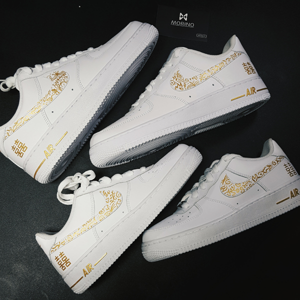 Nike AF1 Gold Wedding Customs